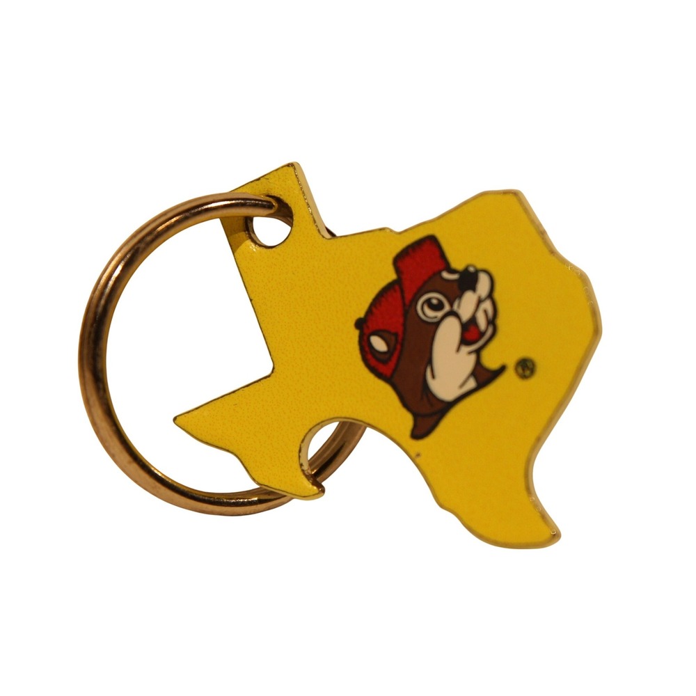 Buc-ee's Yellow Keychain Key Ring- texas Shape Beaver Logo/Bottle opener (A2)